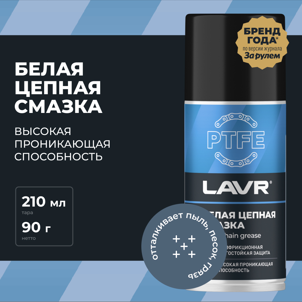 LAVR Смазка белая цепная c PTFE, кор (12 шт)