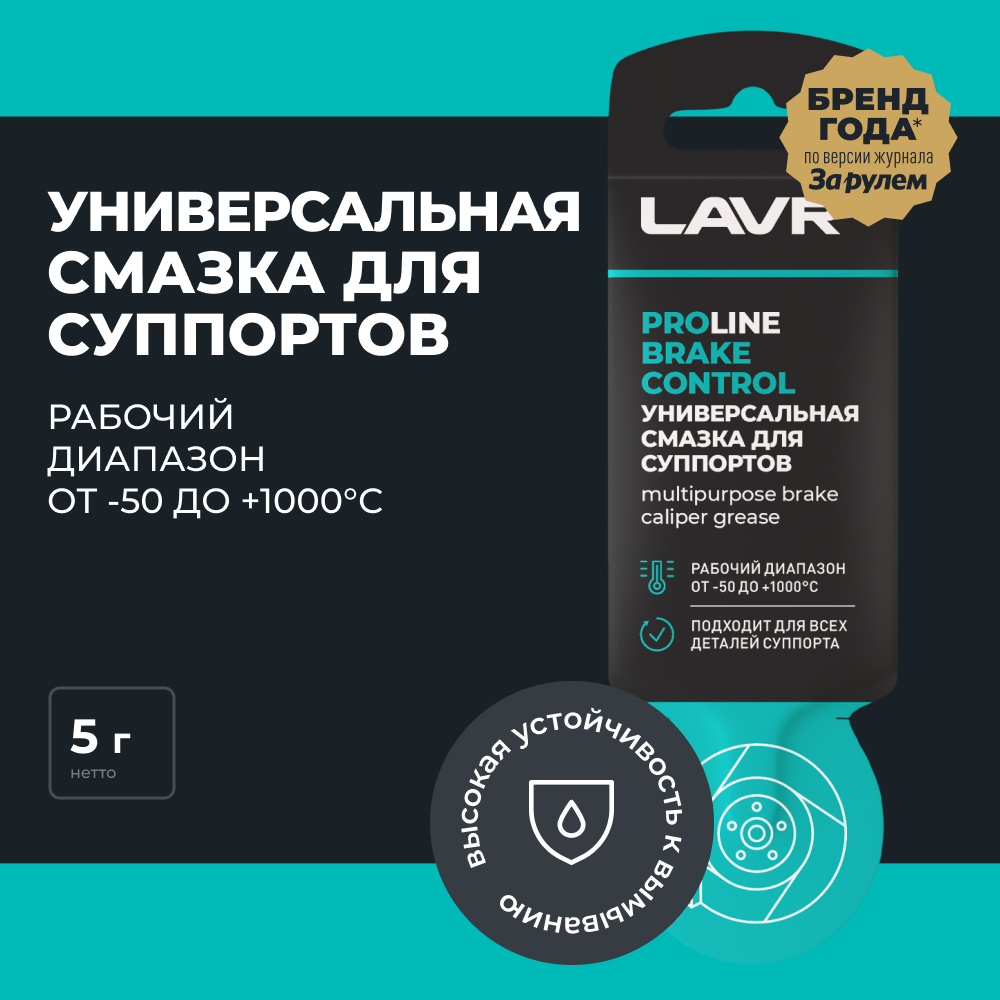 LAVR Универсальная смазка для суппортов Brake Control PROline, кор (100 шт)