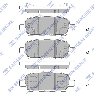 Колодки SANGSIN SP1250 тормозные задние Nissan X-TrailInfiniti